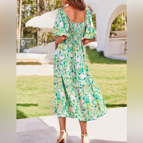 Women Boho Floral Summer Dress - Picture 5 of 7